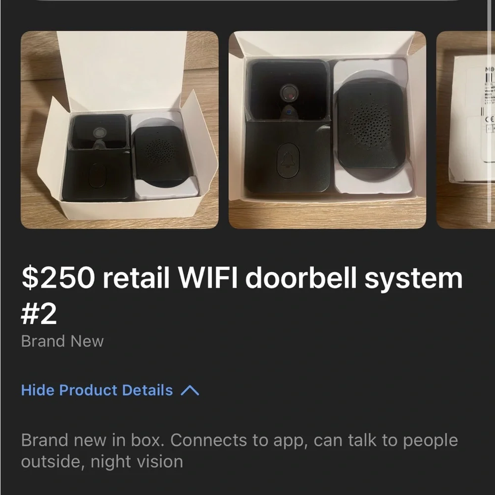 $250 retail WIFI doorbell system, New in Box!